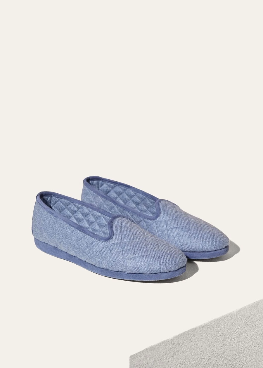 Klassieke kasjmier slippers lichtblauw suikerpapier Mel