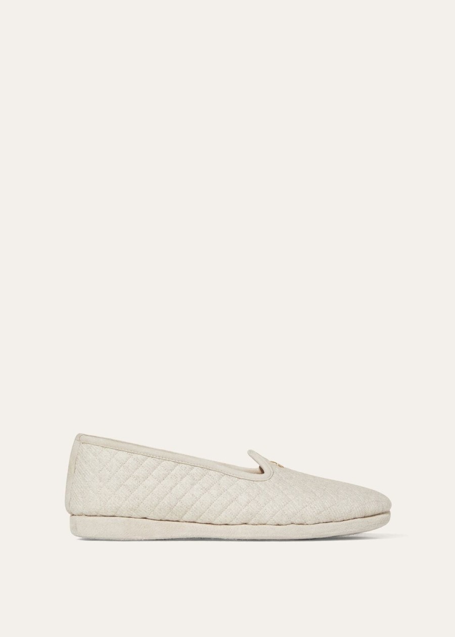 klassieke kasjmier slippers naturel melange