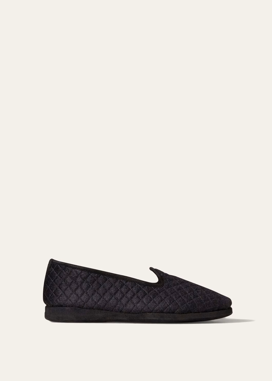 Klassieke zwarte kasjmier slippers
