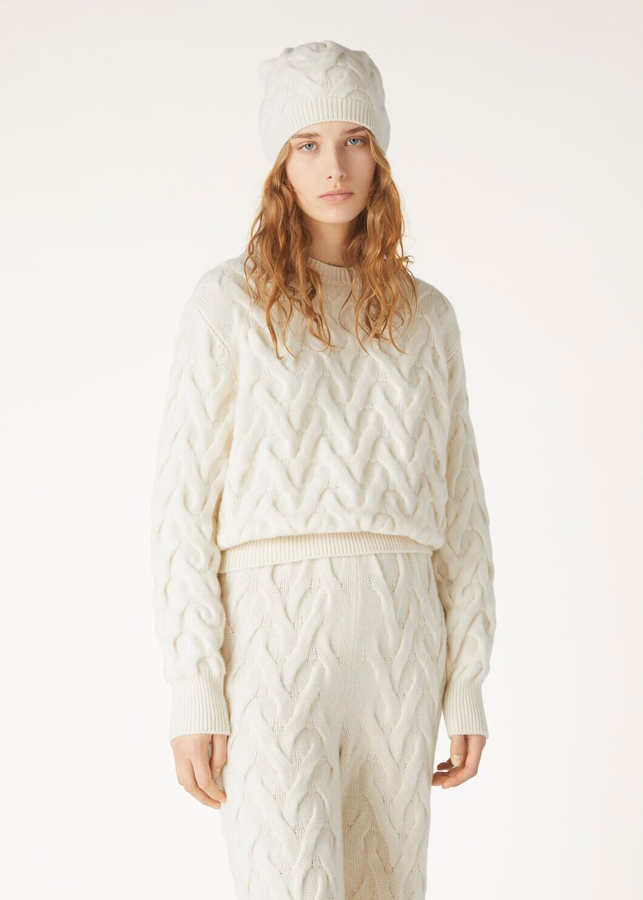 Coconing Crewneck Baby Cashmere White Snow