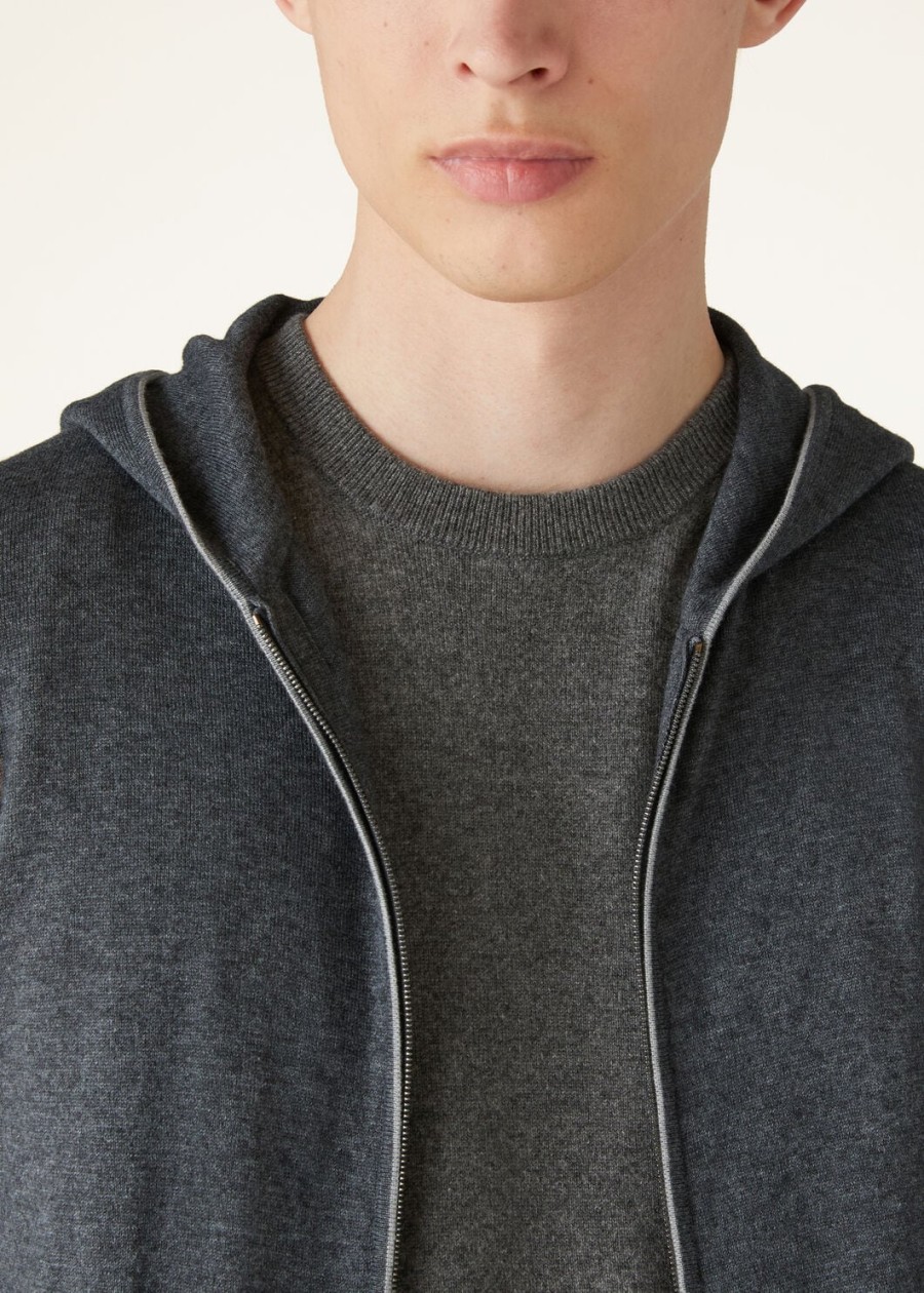 hood leisure bomber katoen kasjmier grijs melange