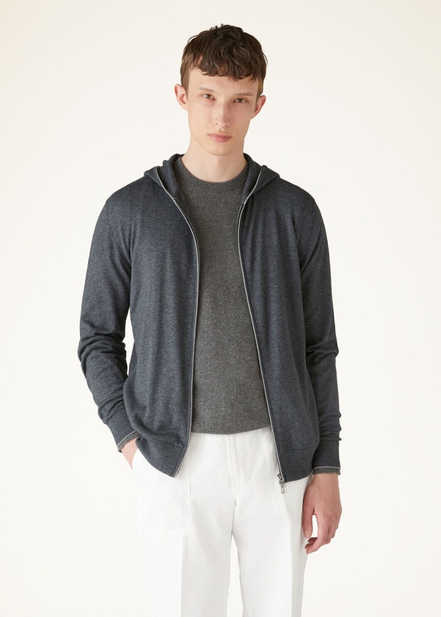 hood leisure bomber katoen kasjmier grijs melange