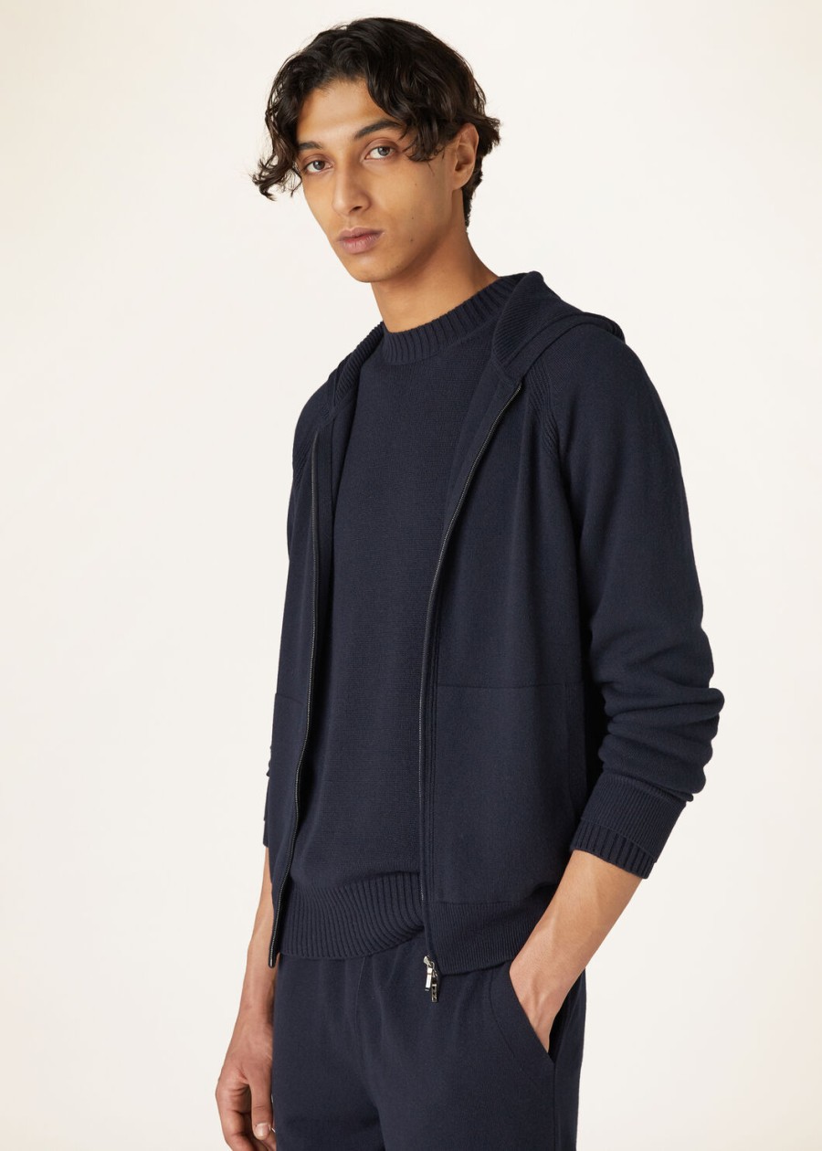 merano baby cashmere bomberjack in marineblauw