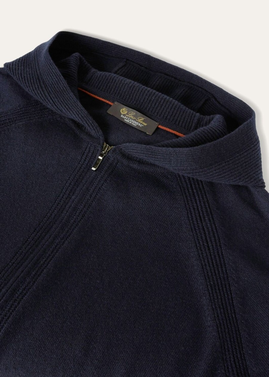 merano baby cashmere bomberjack in marineblauw