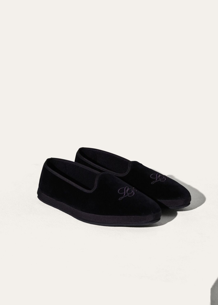 lp venice slipper katoenen loafers in marineblauw