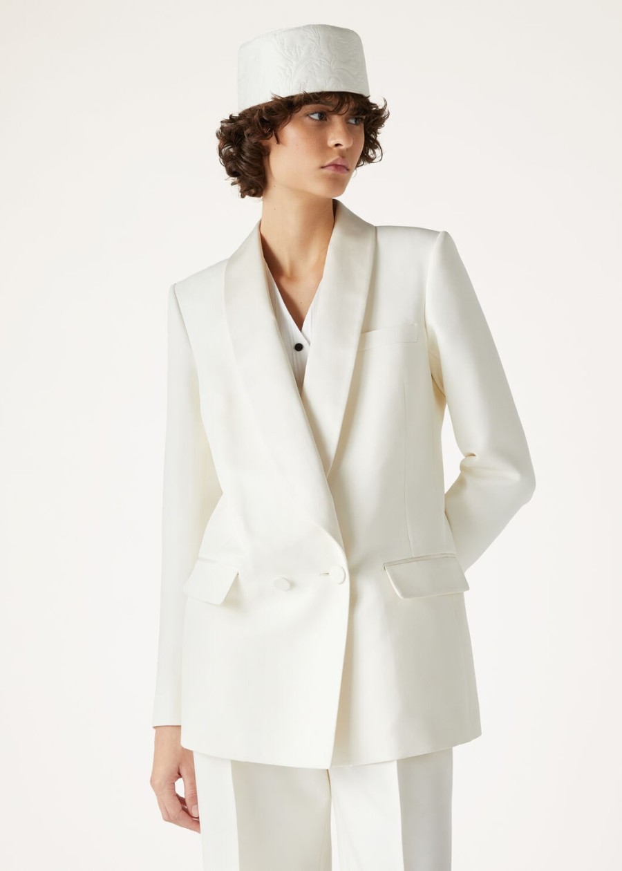 doreen silk virgin wool nougat jacket