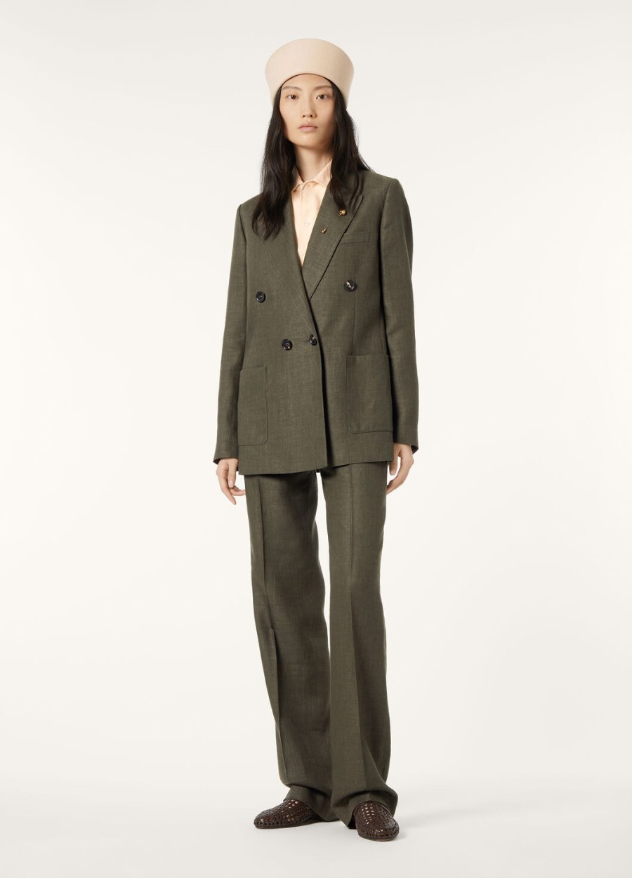genny blazer in scheerwol dennenzwart