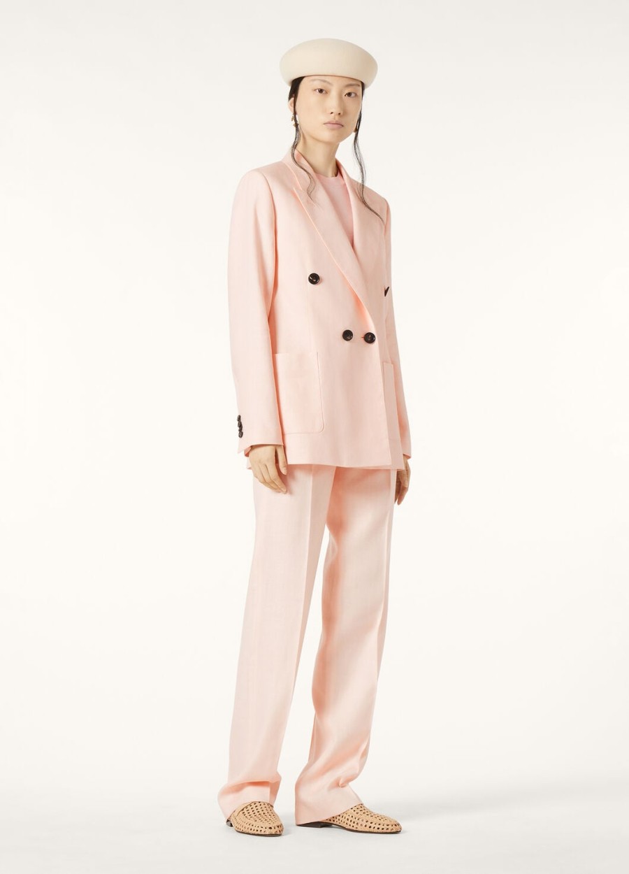 genny blazer van zachte roze scheerwol