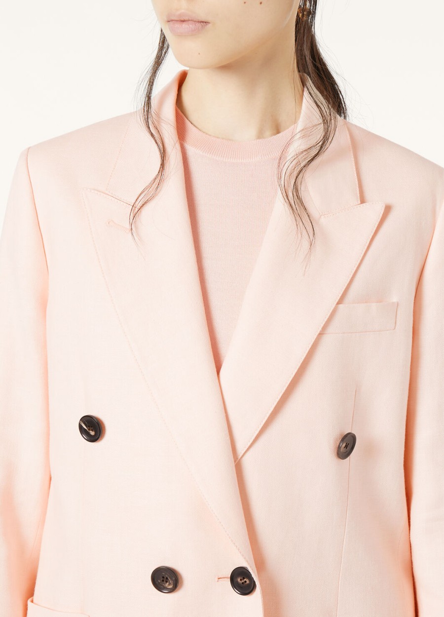 genny blazer van zachte roze scheerwol