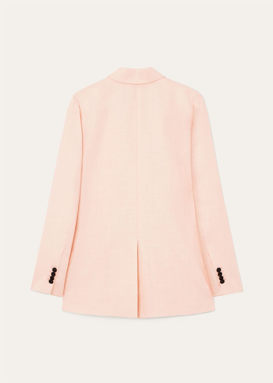 genny blazer van zachte roze scheerwol