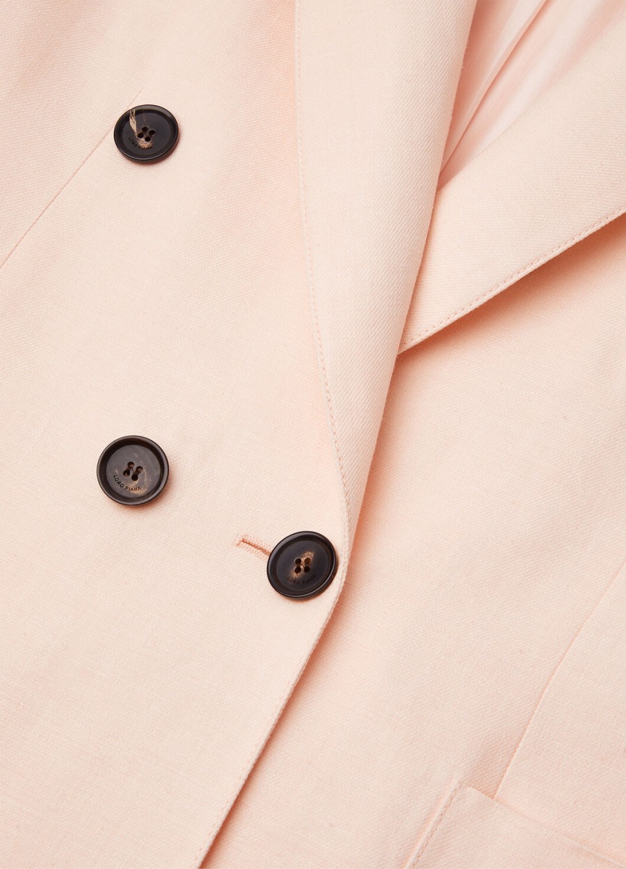 genny blazer van zachte roze scheerwol