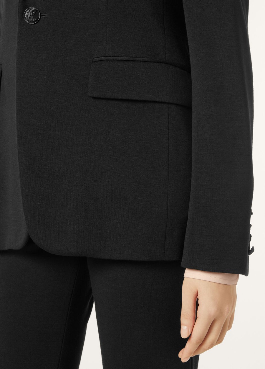 hellen zwarte blazer van scheerwol