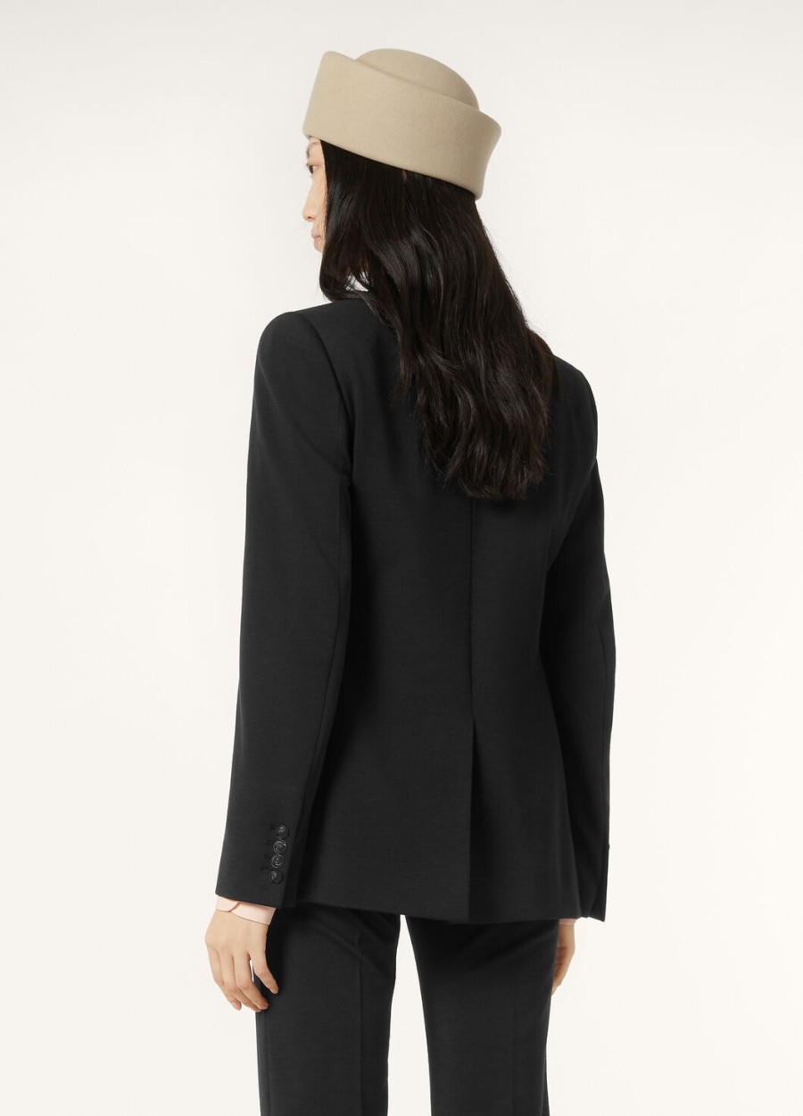 hellen zwarte blazer van scheerwol