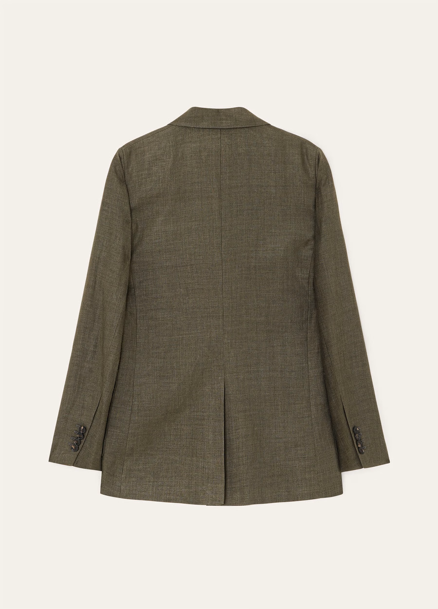 Genny Blazer in scheerwol, dennenzwart