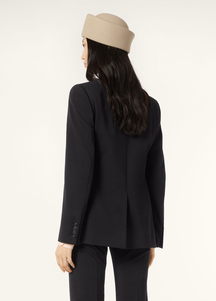 Hellen zwarte blazer van scheerwol
