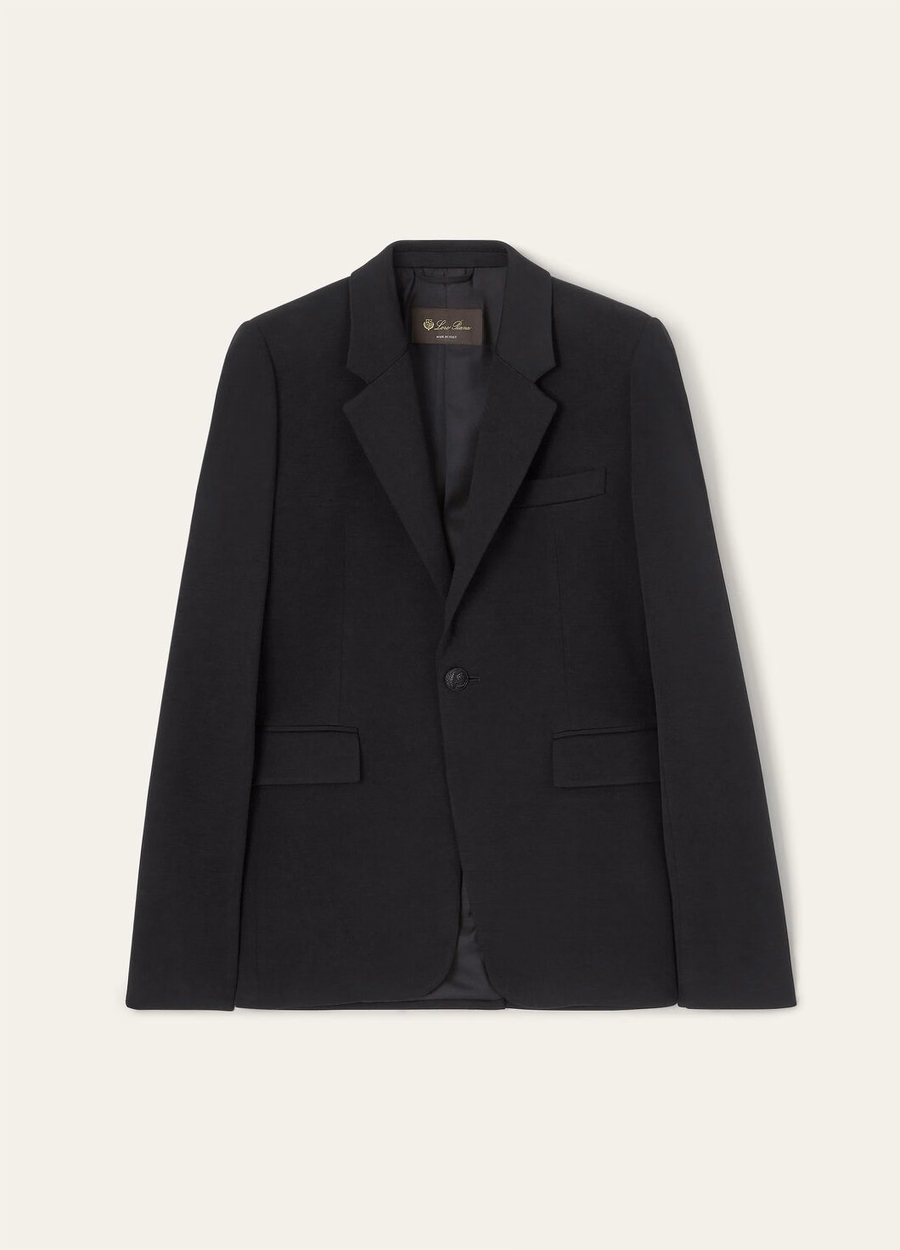 Hellen zwarte blazer van scheerwol