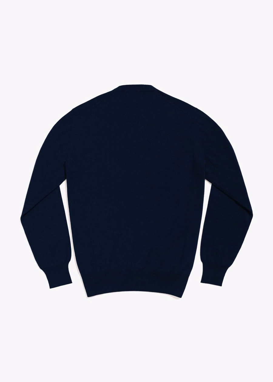 Klassieke V-hals Vicuña marineblauw