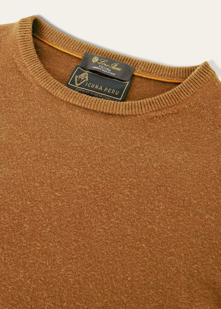 Klassieke Vicuña met ronde hals Naturel medium Vicuña