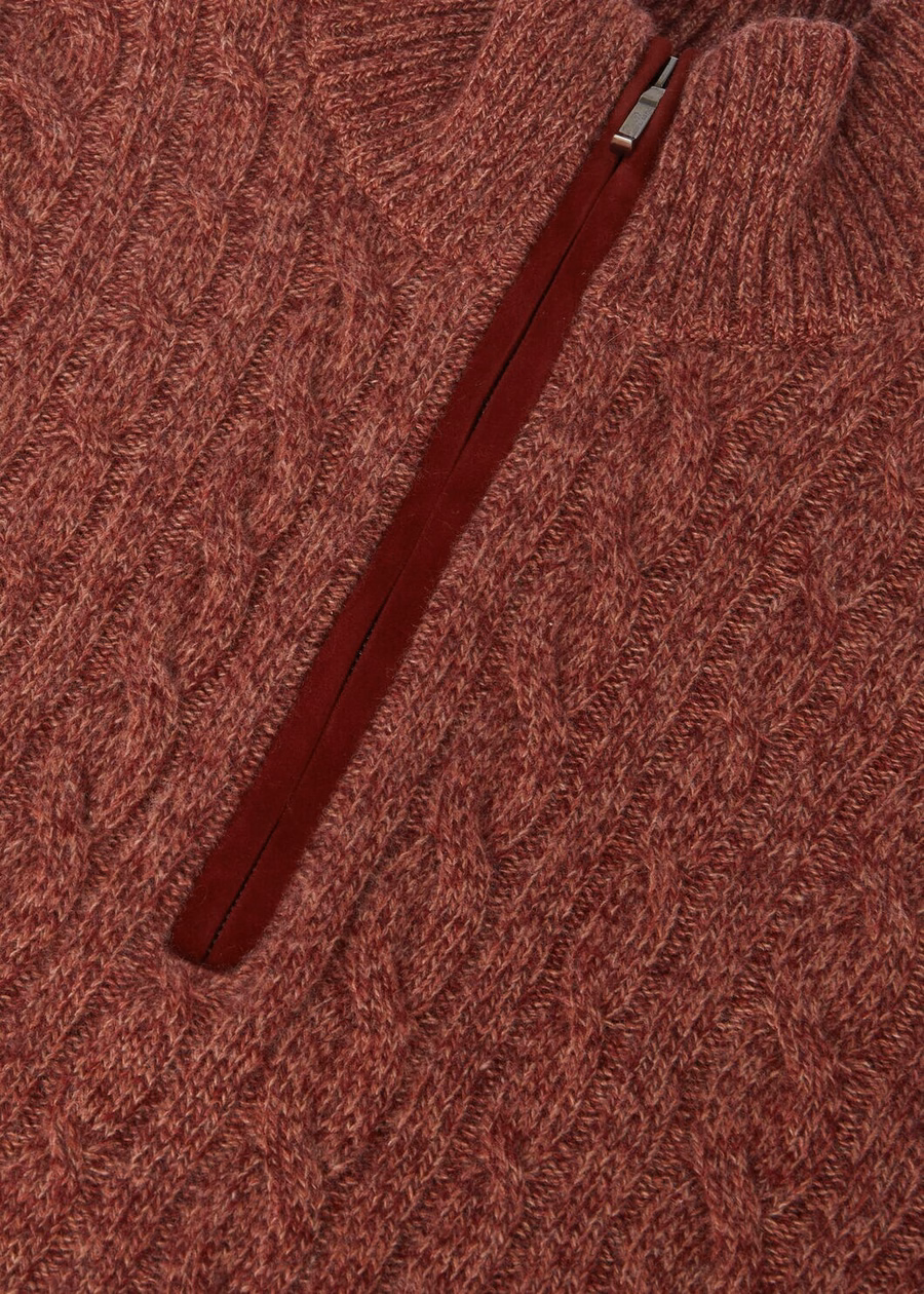 Treccia Baby Cashmere Prestige Oranje/Weathering Steel Trui