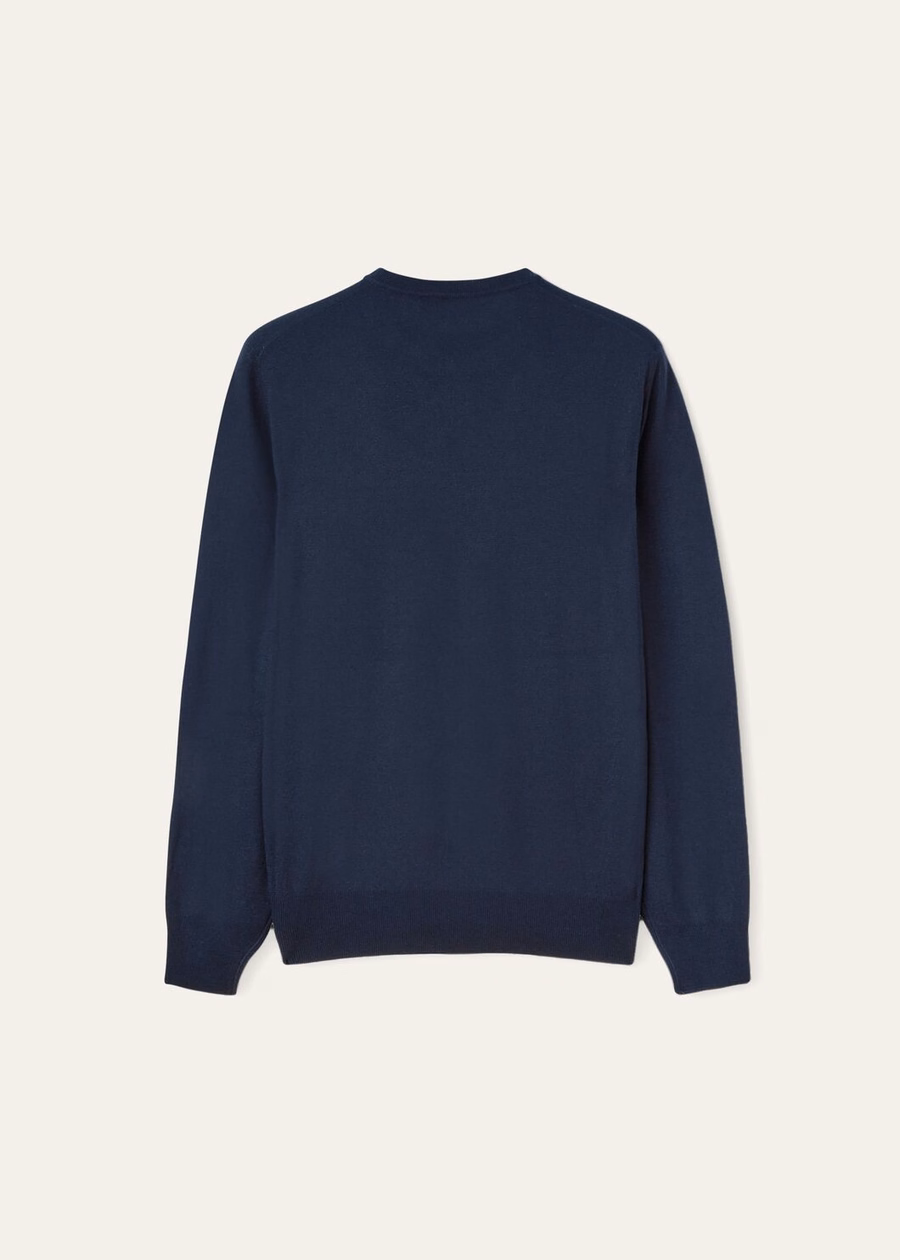 Superlichte trui met ronde hals van babykasjmier in marineblauw