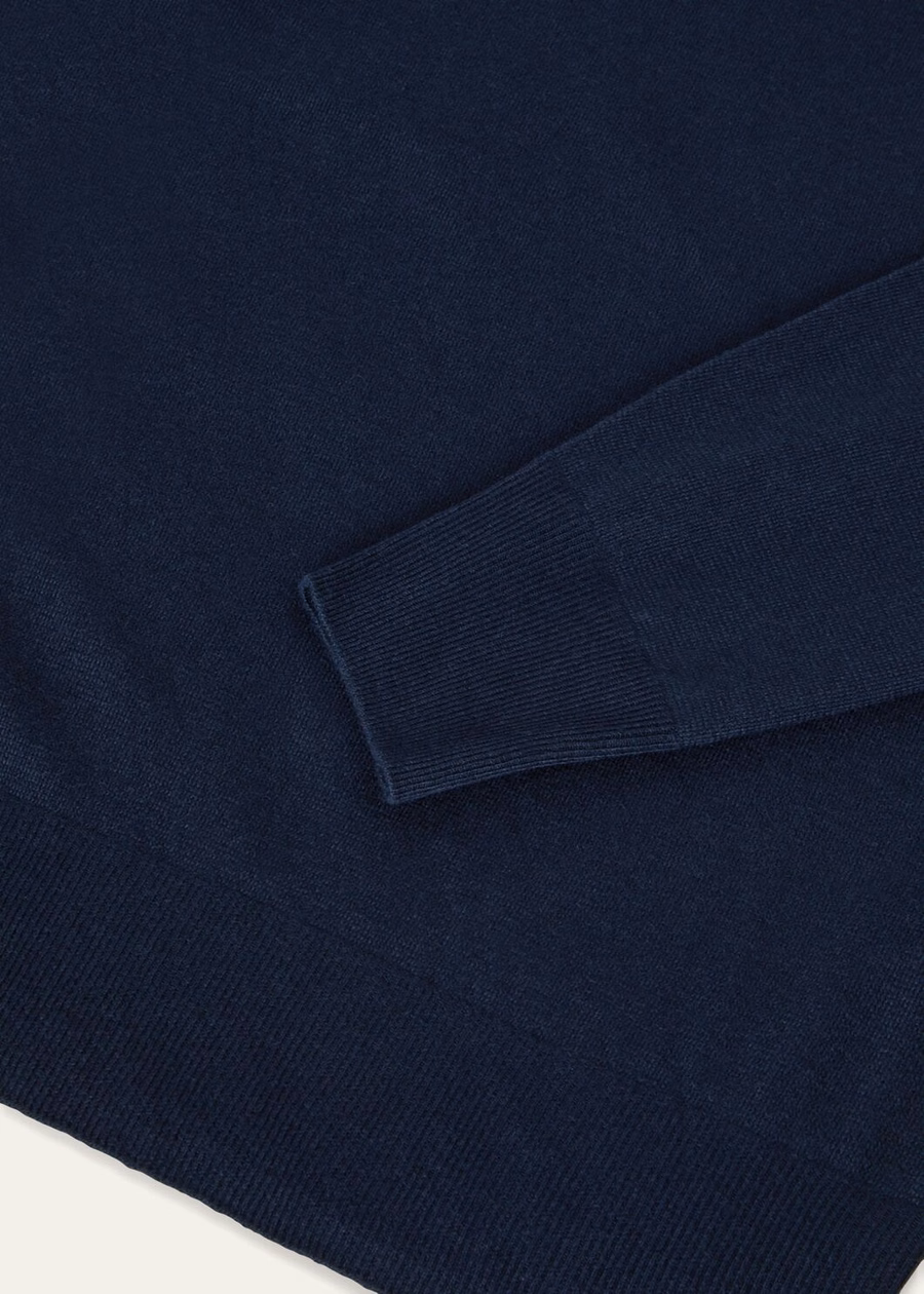 Superlichte trui met ronde hals van babykasjmier in marineblauw
