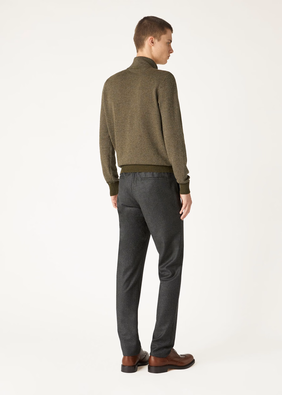 Roadster trui Mezzocollo Cashmere Cypres Melange/Croissant Melange