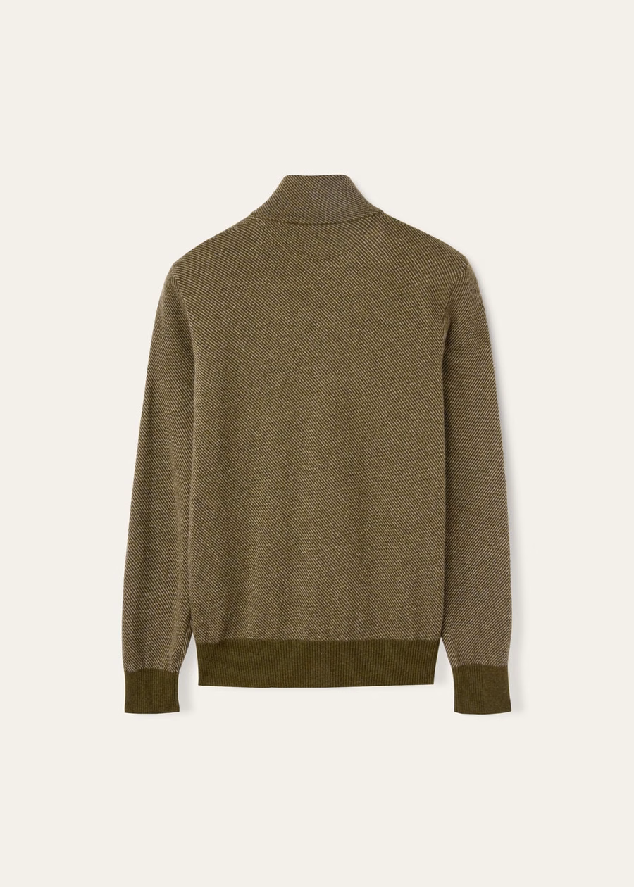 Roadster trui Mezzocollo Cashmere Cypres Melange/Croissant Melange