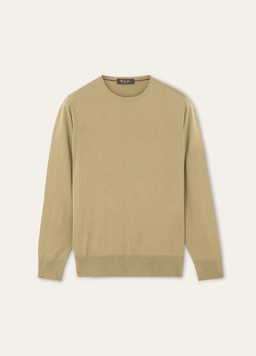 Wish® wollen T-shirt met ronde hals en gedroogde artemisia