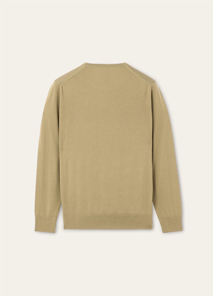 Wish® wollen T-shirt met ronde hals en gedroogde artemisia