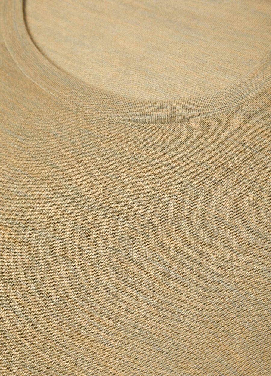 Wish® wollen T-shirt met ronde hals en gedroogde artemisia