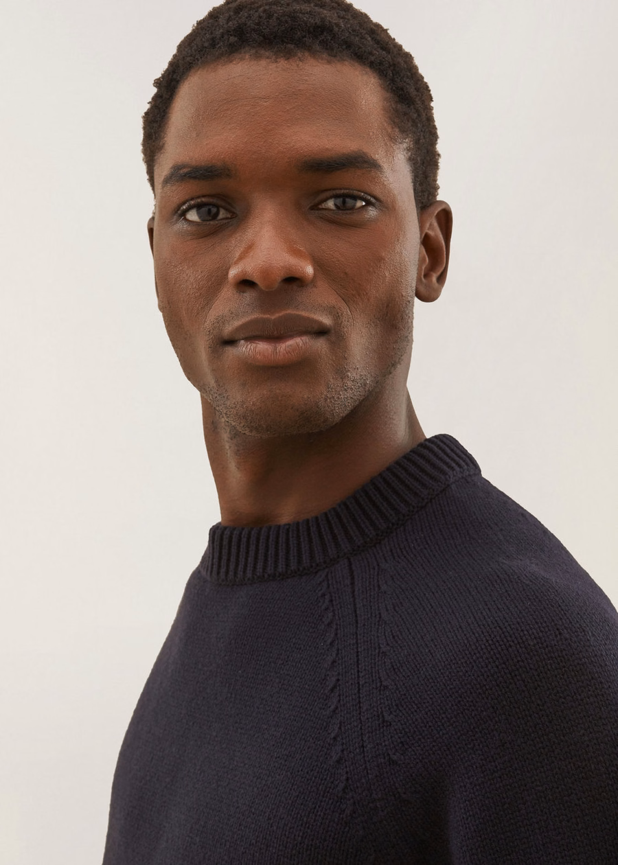 Powell Crew Neck Vicuña Marineblauw