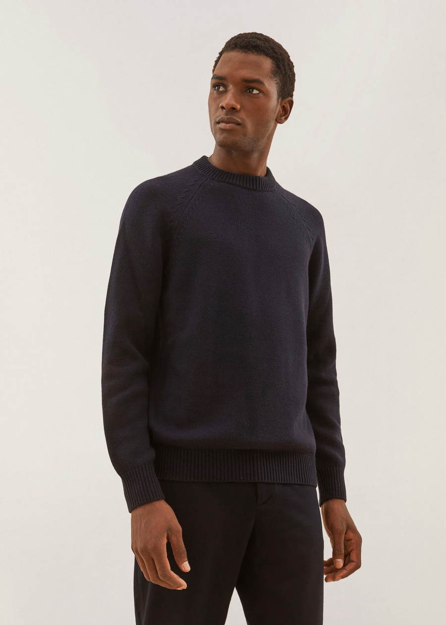 Powell Crew Neck Vicuña Marineblauw