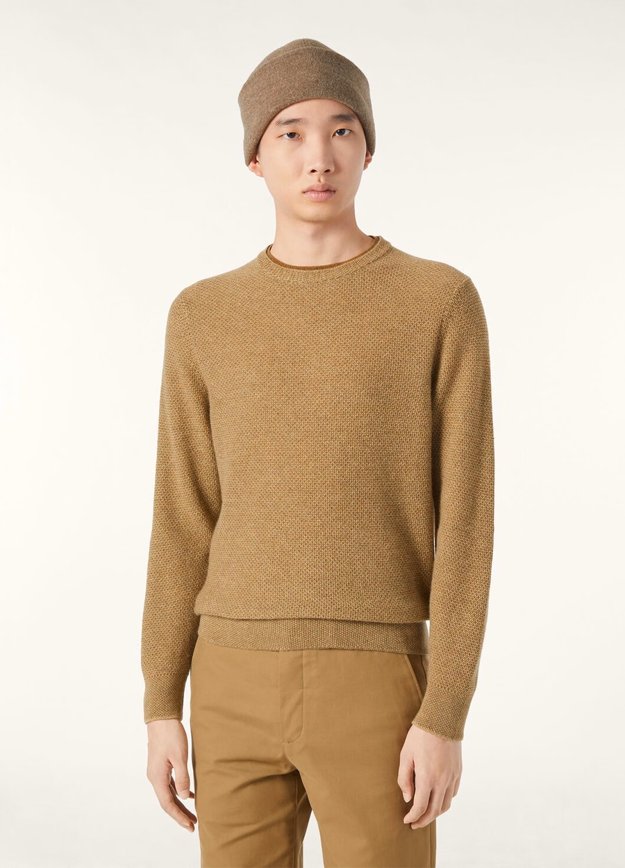 City Pull Crewneck Baby Cashmere Walnut Pesto