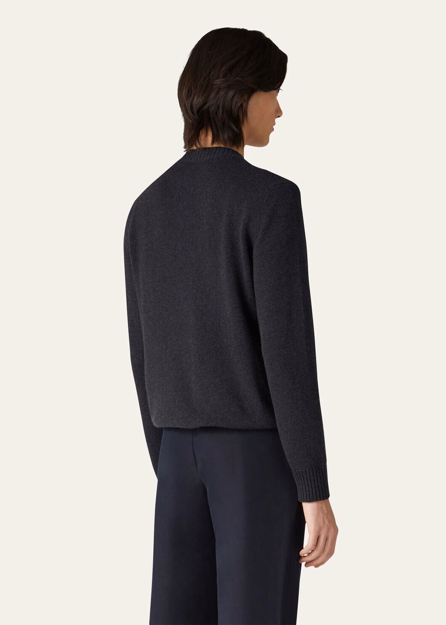 Parksville Crewneck Baby Cashmere Zwart/Grijs Melange