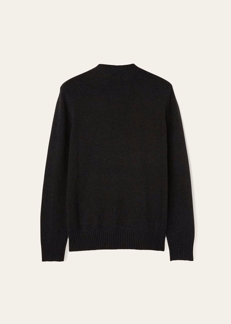 Parksville Crewneck Baby Cashmere Zwart/Grijs Melange