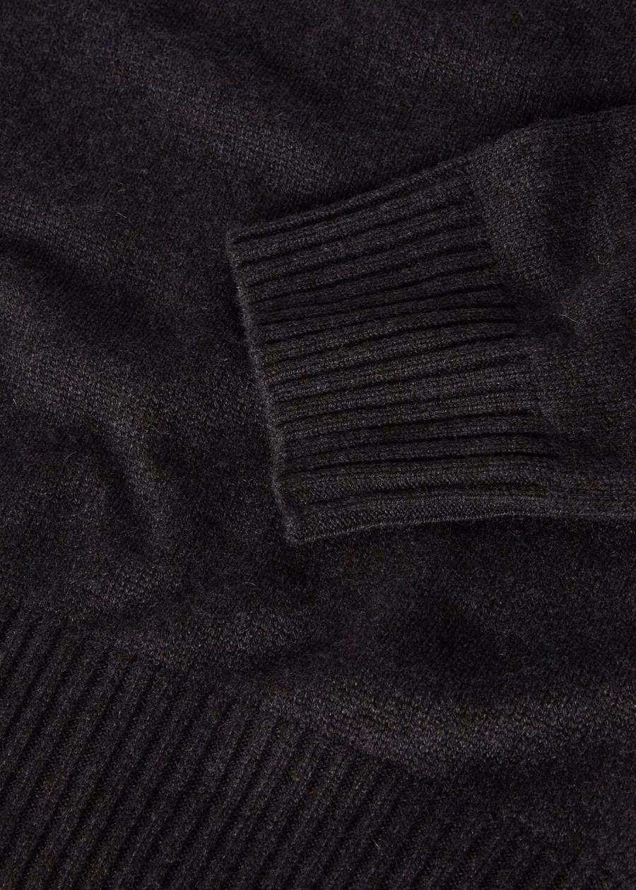 Parksville Crewneck Baby Cashmere Zwart/Grijs Melange