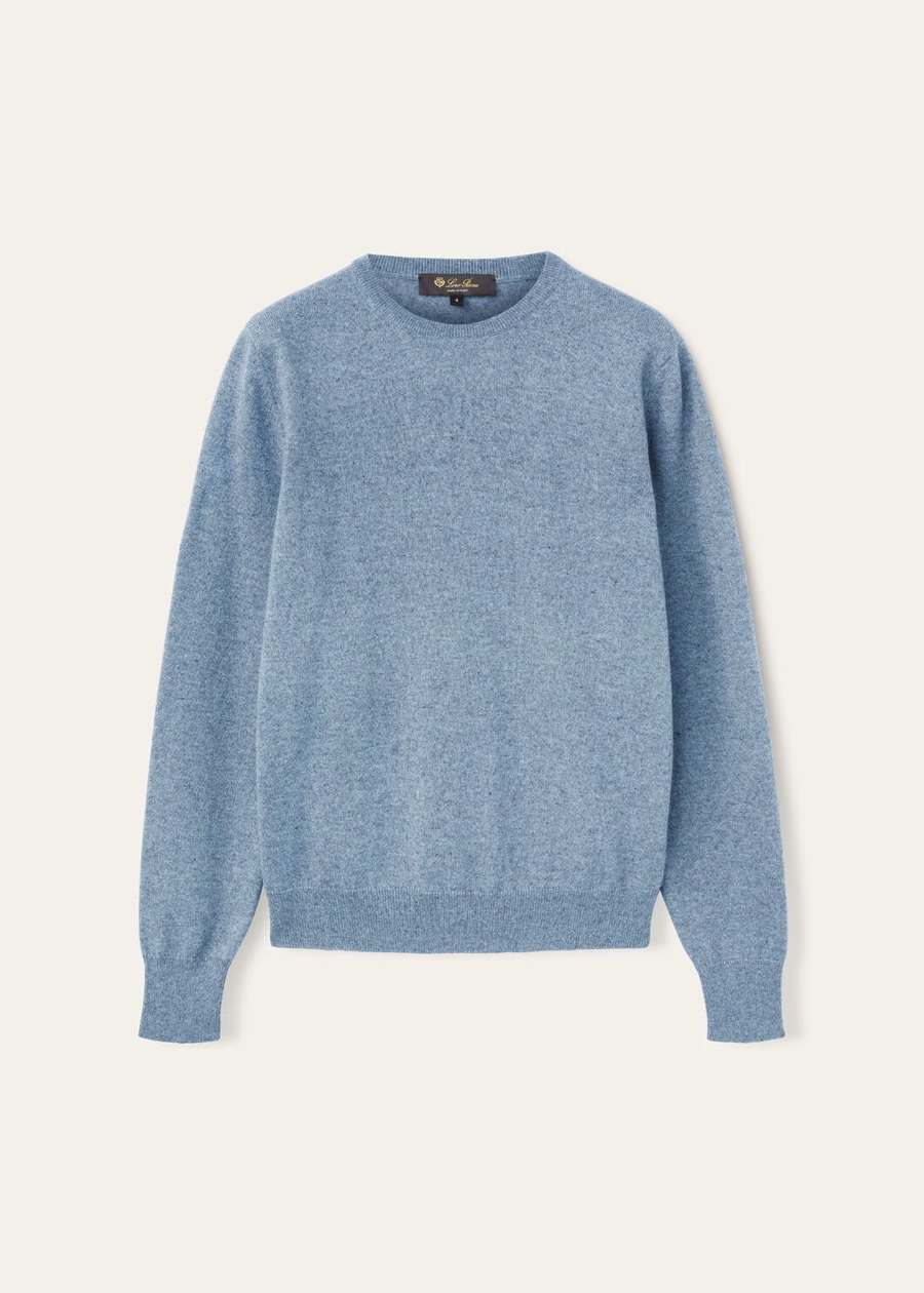 Loro Crewneck Cashmere Dainty Blue Dust Melange
