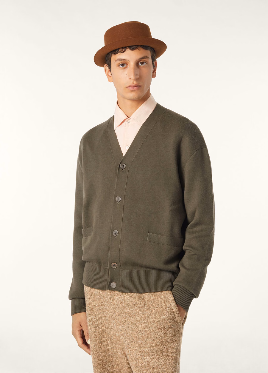 The Gift of Kings® Reed Green/Demitasse Coffee Cardigan