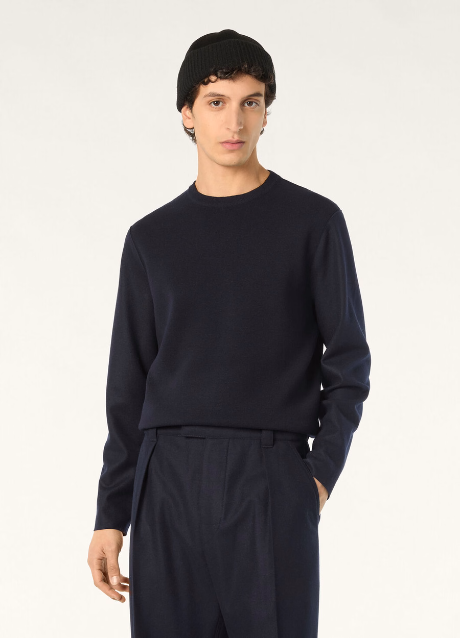 Cashmere Wish® trui met ronde hals, lichtblauw marineblauw