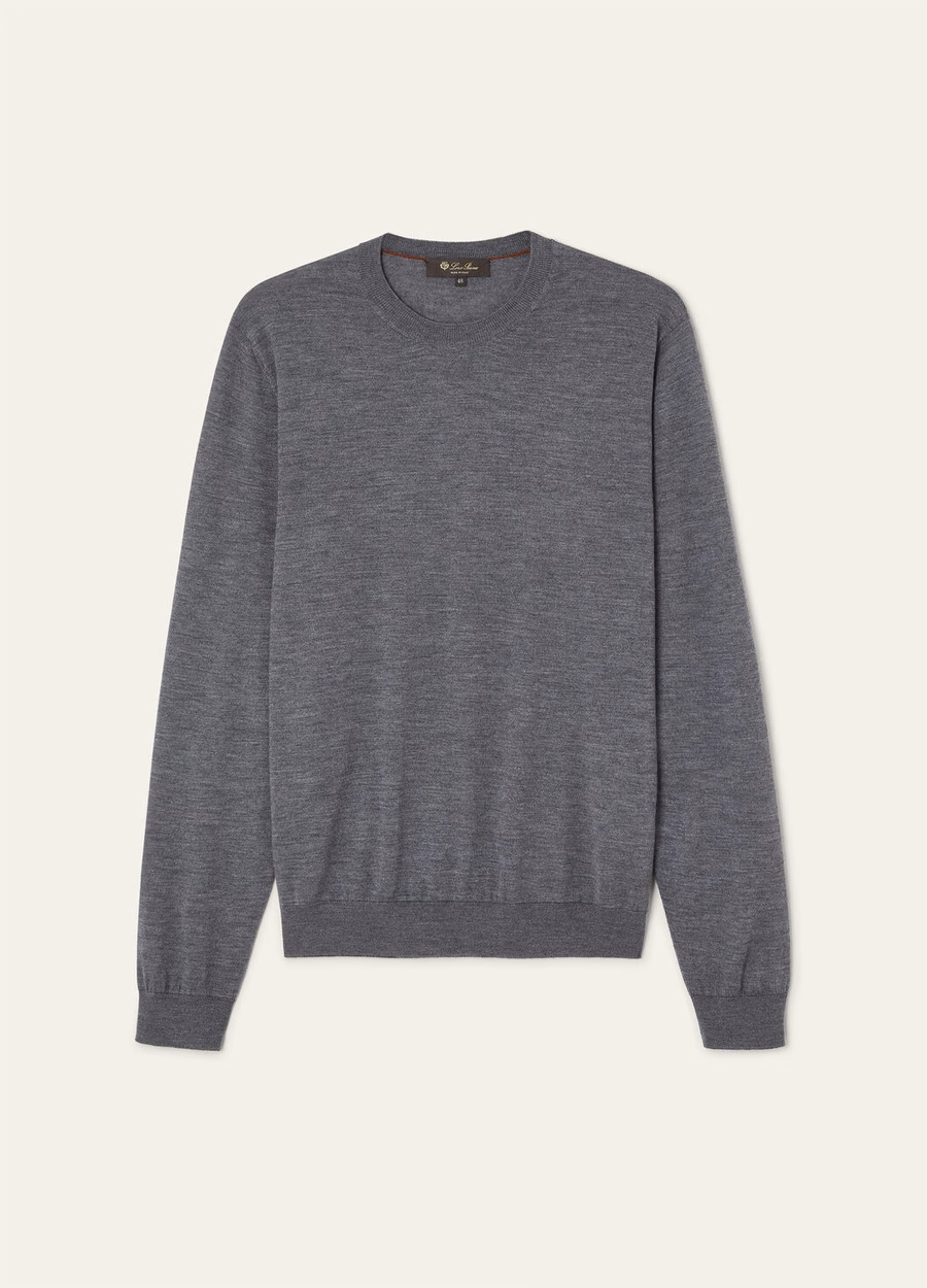 Sottile Crewneck Zijde Kasjmier Scheerwol GRIJS MELANGE