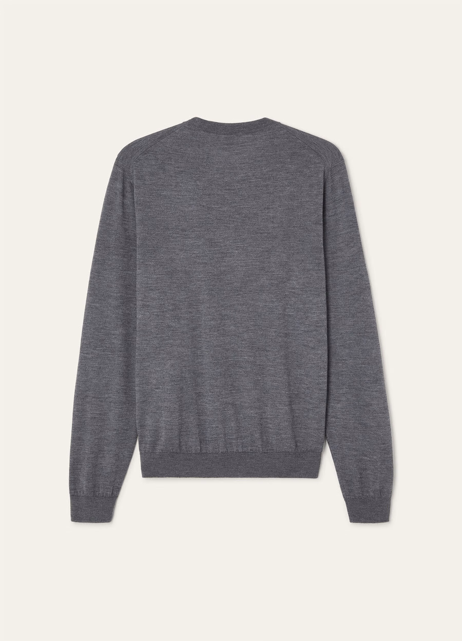 Sottile Crewneck Zijde Kasjmier Scheerwol GRIJS MELANGE