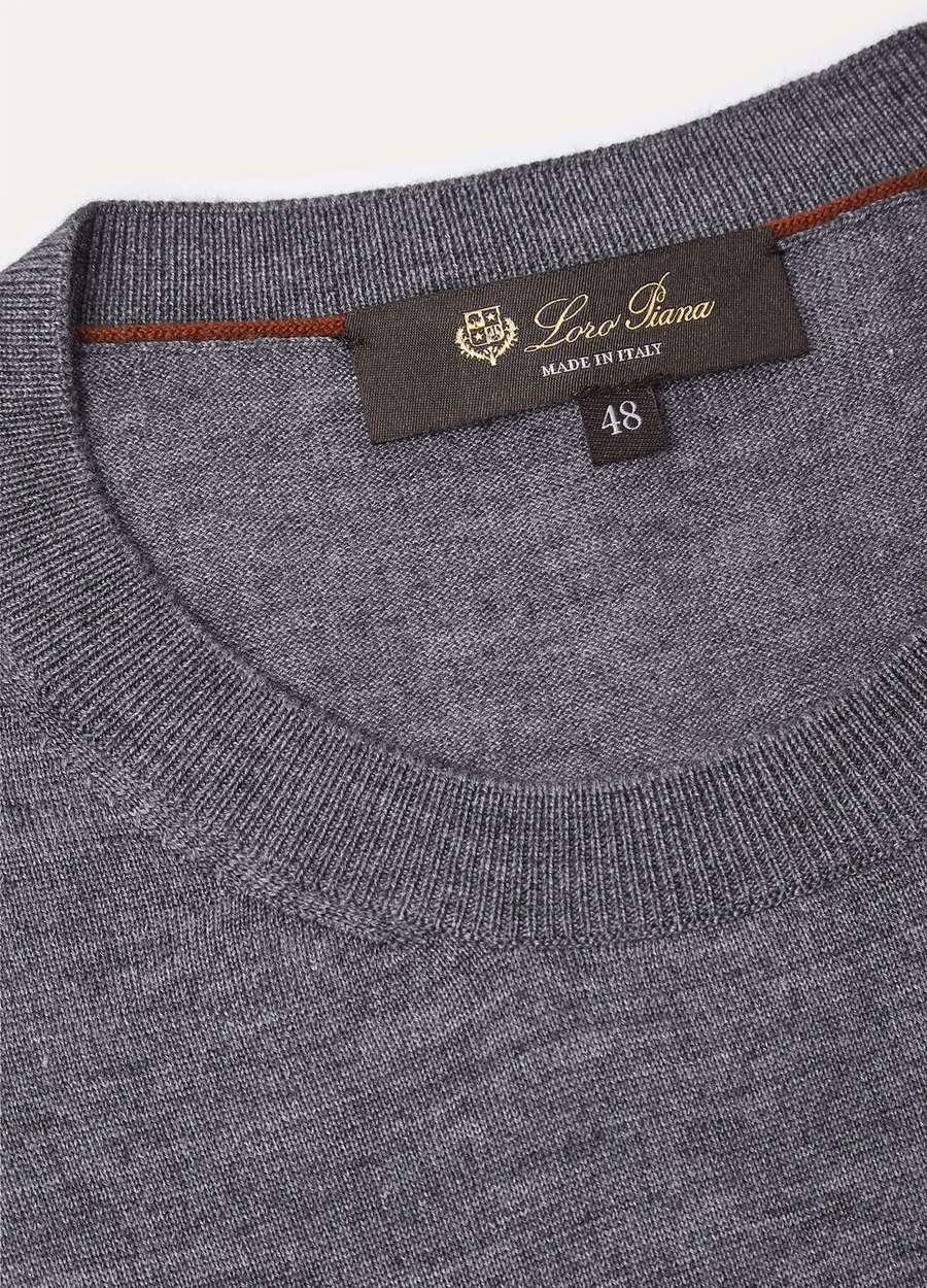 Sottile Crewneck Zijde Kasjmier Scheerwol GRIJS MELANGE
