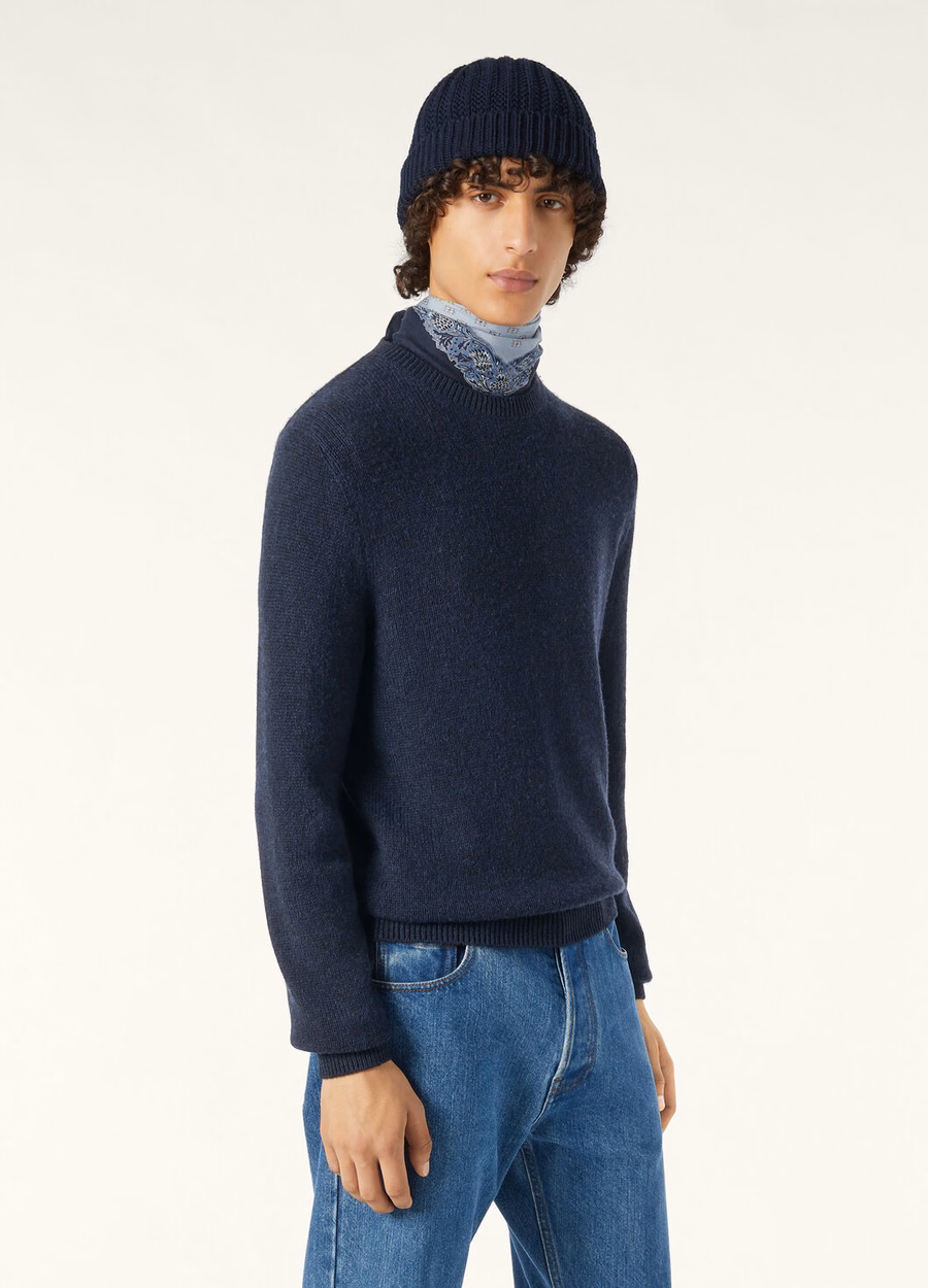 Fobello Baby Cashmere Balzello Melange met ronde hals