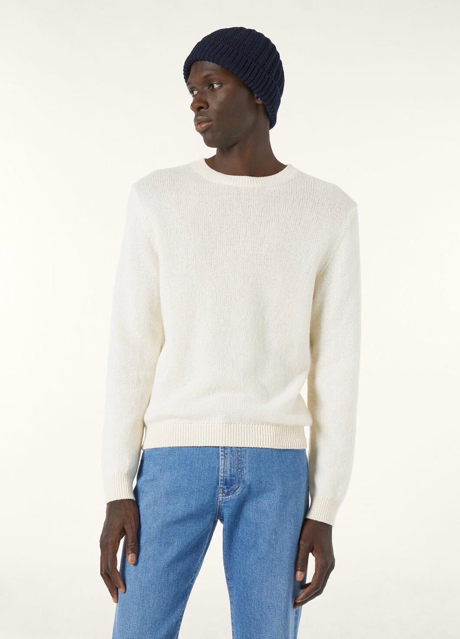 Fobello Crewneck Baby Cashmere White Snow