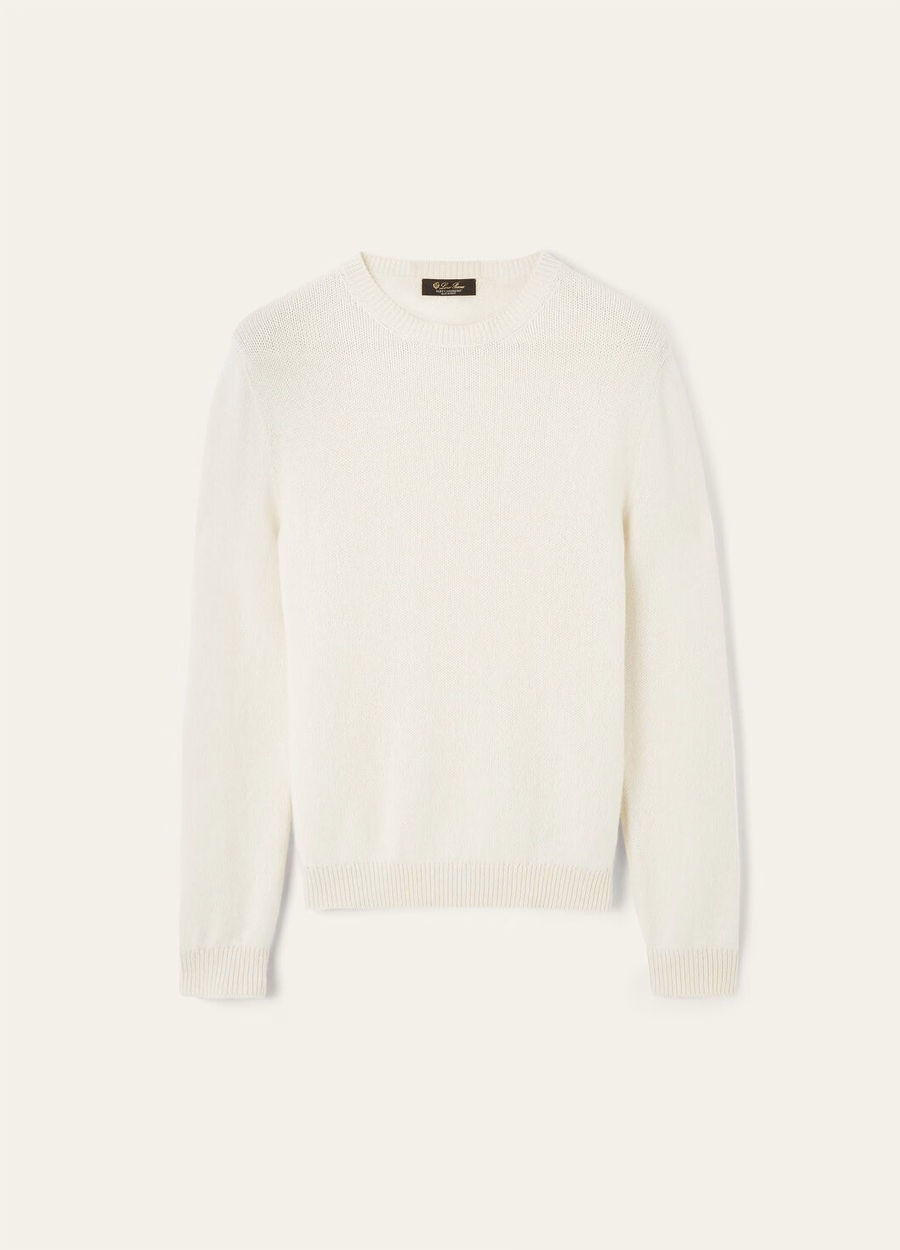 Fobello Crewneck Baby Cashmere White Snow