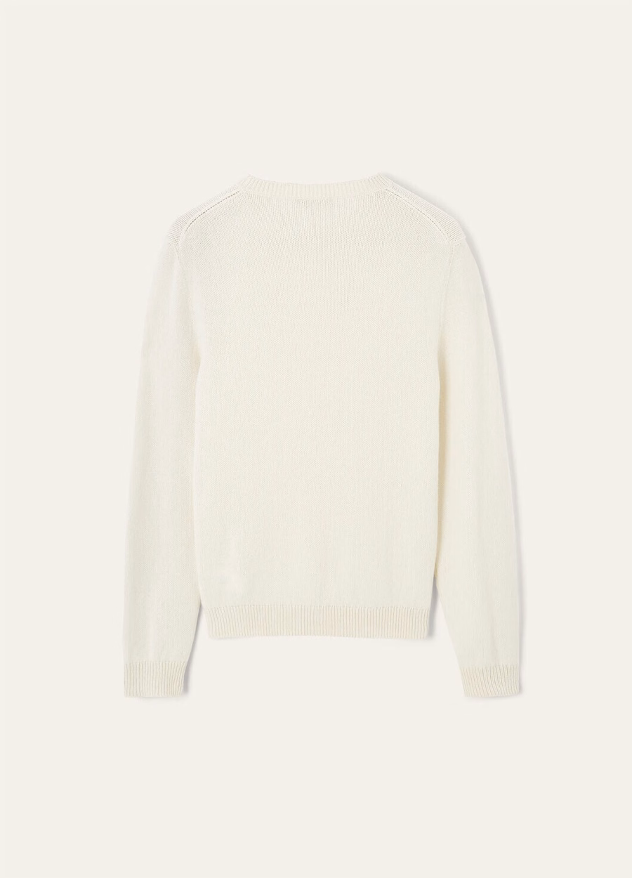Fobello Crewneck Baby Cashmere White Snow