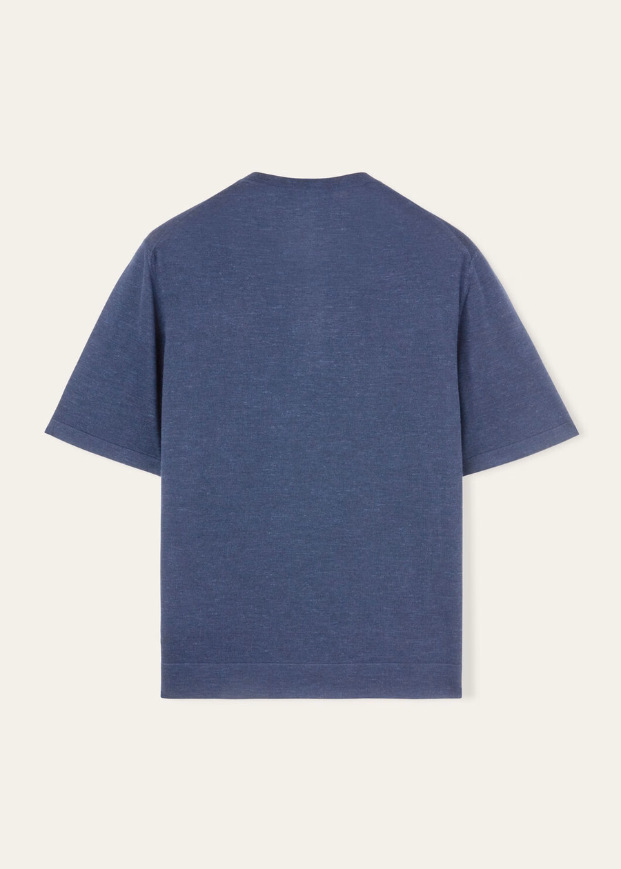 Donker leigrijs kasjmier zijden poloshirt
