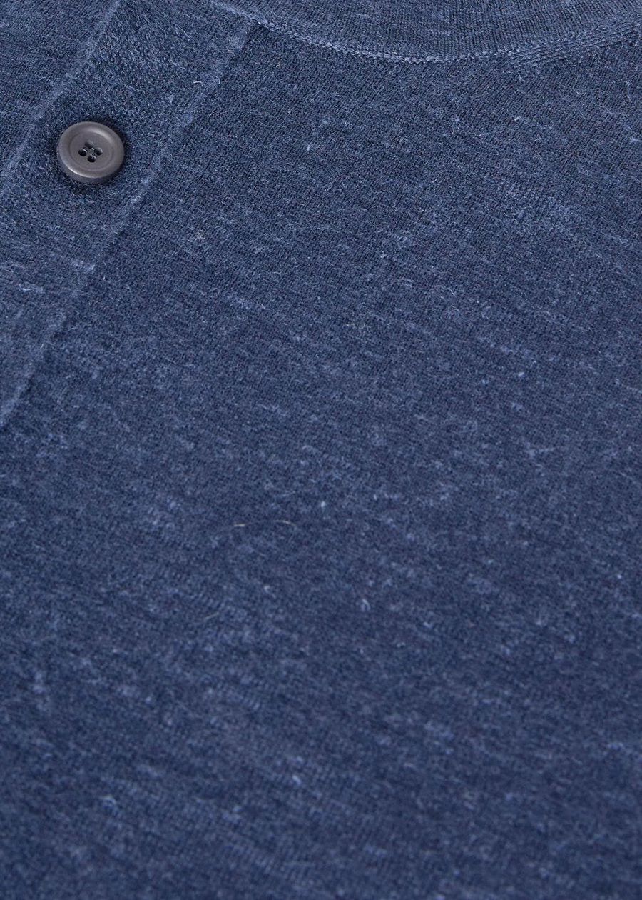 Donker leigrijs kasjmier zijden poloshirt