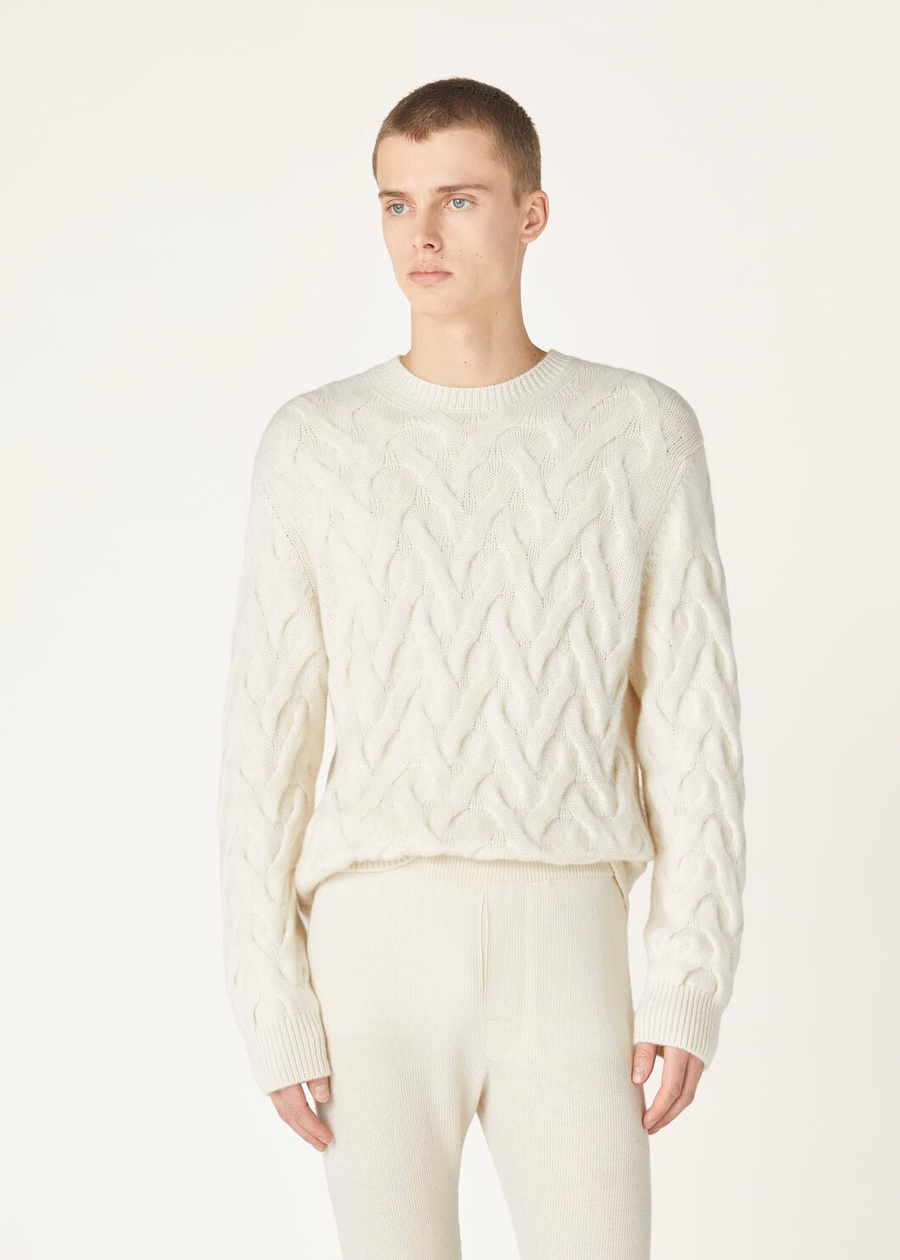 Coconing Crewneck Baby Cashmere White Snow