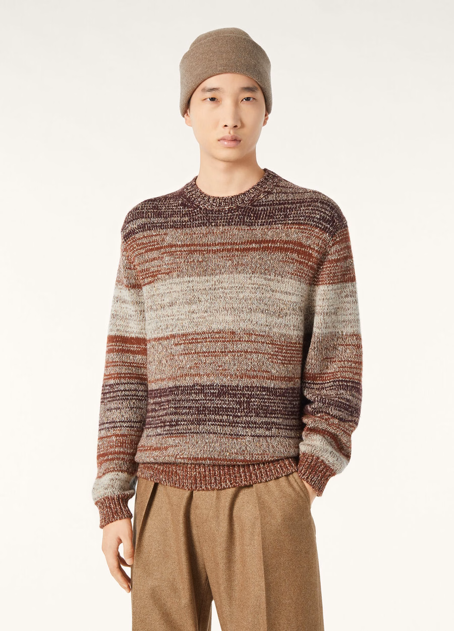 Ispra Crewneck Zijde Kasjmier Kasha/Nootmuskaat/Boysenberry